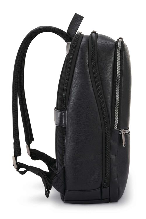 Samsonite Classic Leather Backpack – Black, 18x8x6 In, Laptop Sleeve, Organizer Pockets – Unisex, Model 126037-1041
